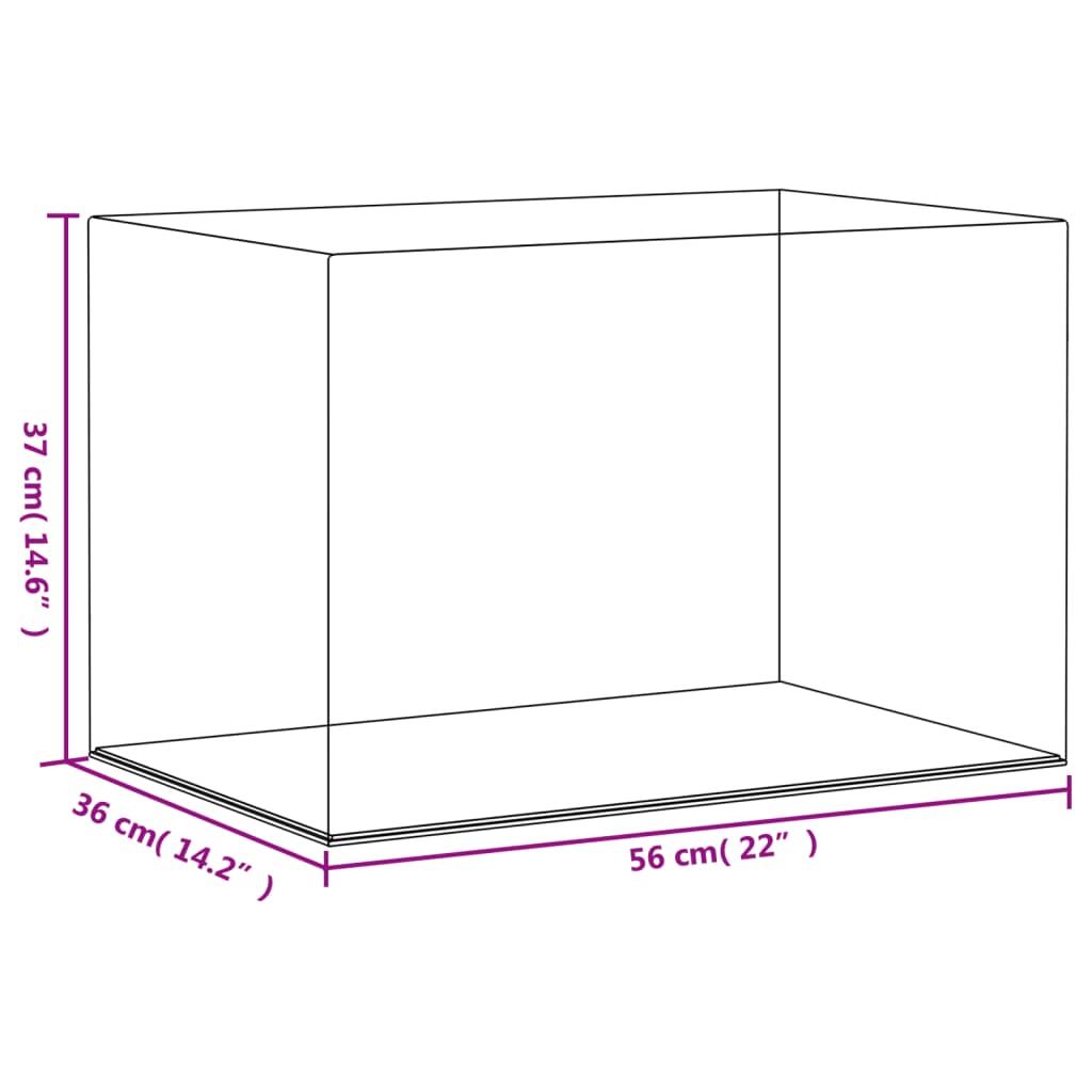 Vitrine Transparent 56x36x37 cm Acryl