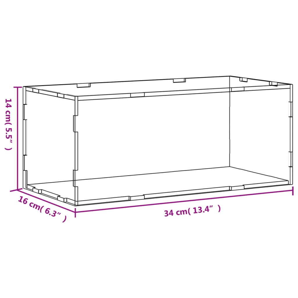 Vitrine Transparent 34x16x14 cm Acryl