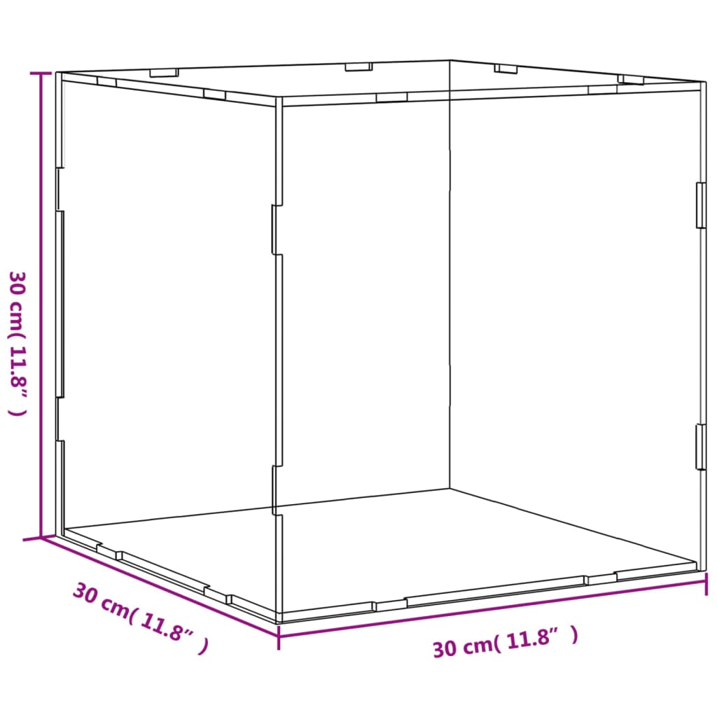 Vitrine Transparent 30x30x30 cm Acryl