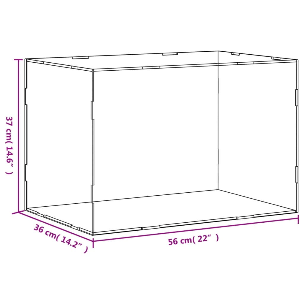 Vitrine Transparent 56x36x37 cm Acryl