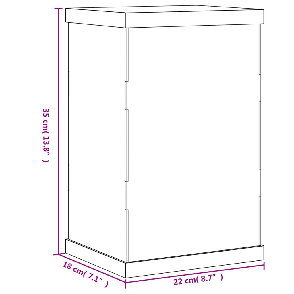 Vitrine Transparent 22x18x35 cm Acryl