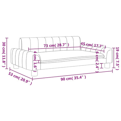 Kindersofa Creme 90x53x30 cm Stoff