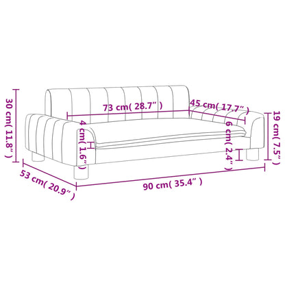 Kindersofa Hellgrau 90x53x30 cm Stoff