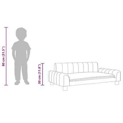 Kindersofa Hellgrau 90x53x30 cm Stoff