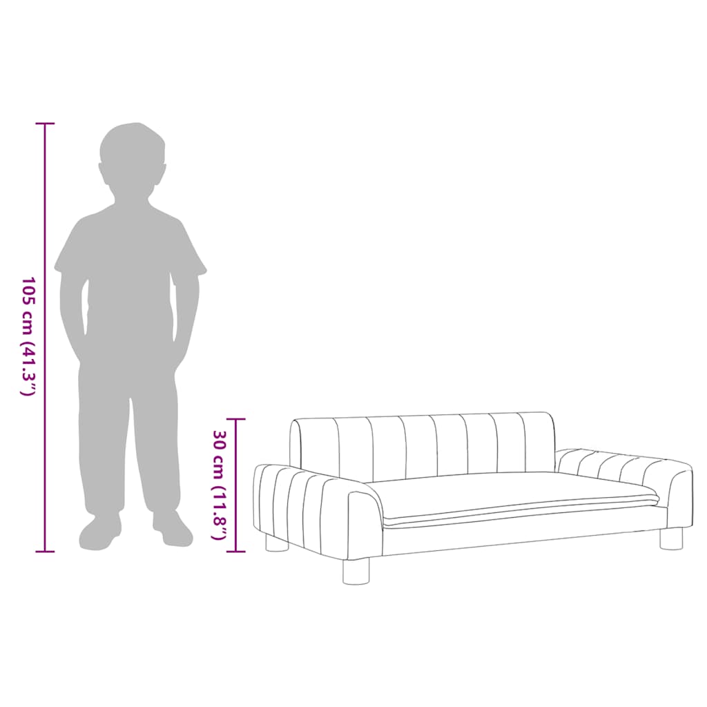 Kindersofa Dunkelgrau 90x53x30 cm Stoff