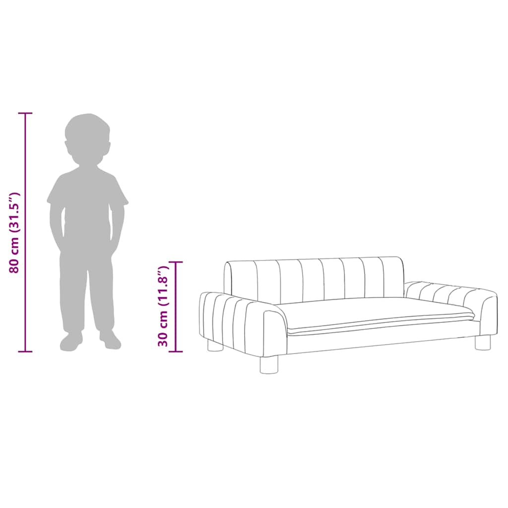Kindersofa Taupe 90x53x30 cm Stoff