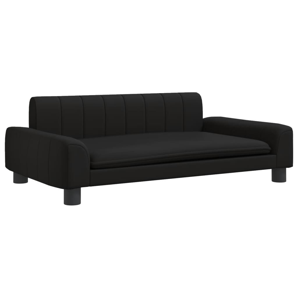 Kindersofa Schwarz 90x53x30 cm Kunstleder