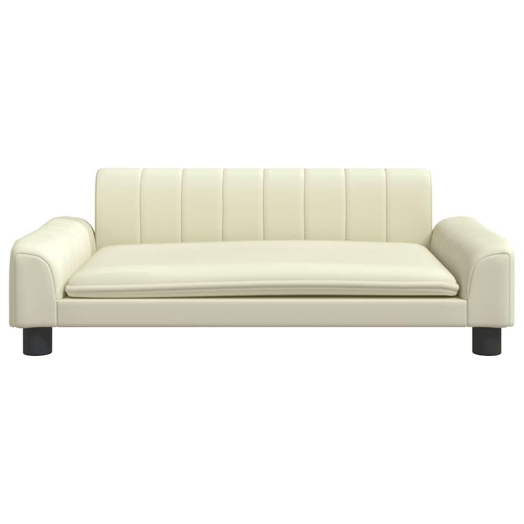 Kindersofa Creme 90x53x30 cm Kunstleder
