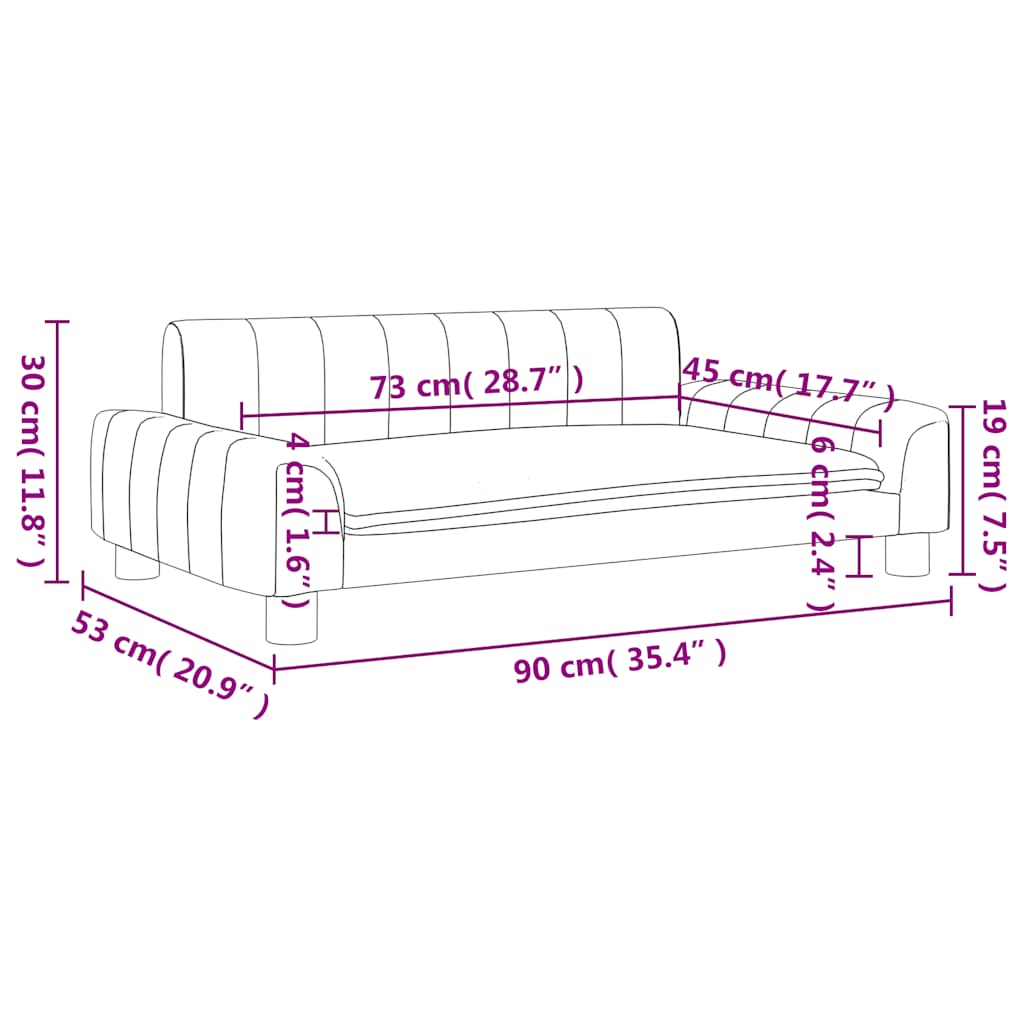 Kindersofa Creme 90x53x30 cm Kunstleder