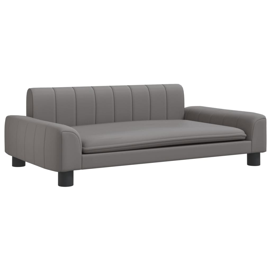 Kindersofa Grau 90x53x30 cm Kunstleder