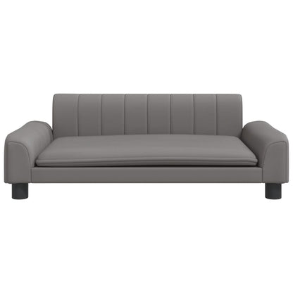 Kindersofa Grau 90x53x30 cm Kunstleder