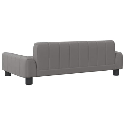 Kindersofa Grau 90x53x30 cm Kunstleder