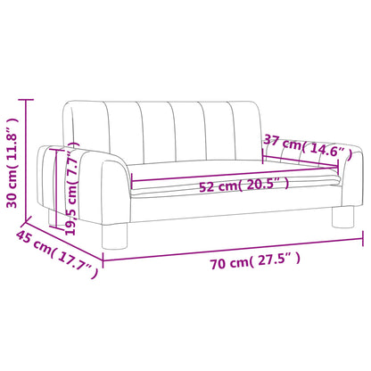 Kindersofa Hellgrau 70x45x30 cm Stoff