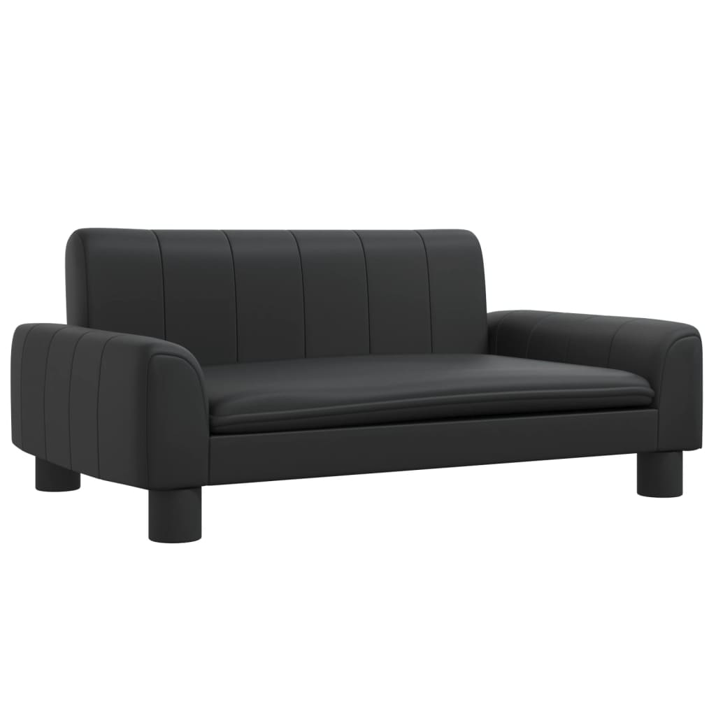 Kindersofa Schwarz 70x45x30 cm Kunstleder