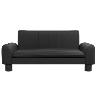 Kindersofa Schwarz 70x45x30 cm Kunstleder