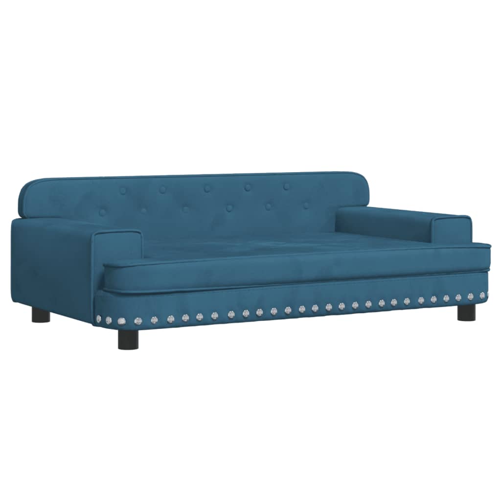 Kindersofa Blau 90x53x30 cm Samt