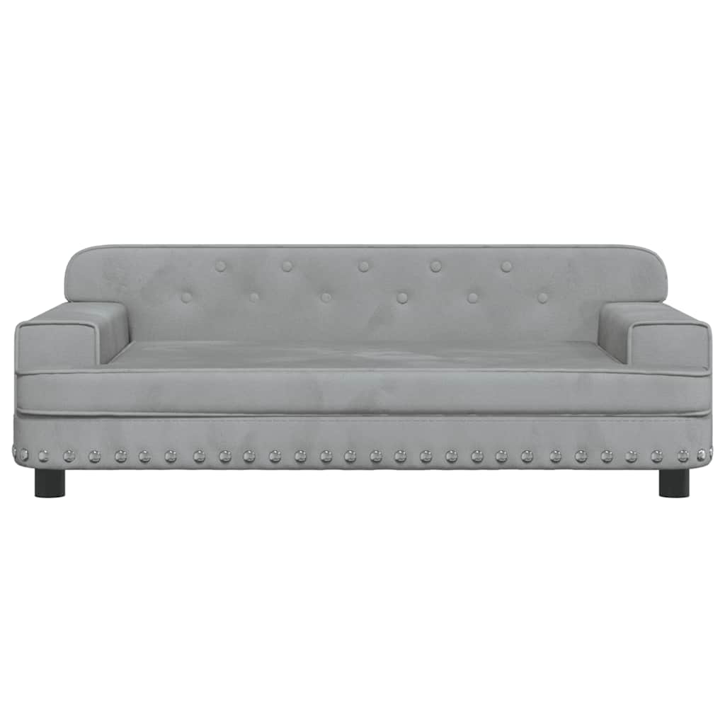 Kindersofa Hellgrau 90x53x30 cm Samt