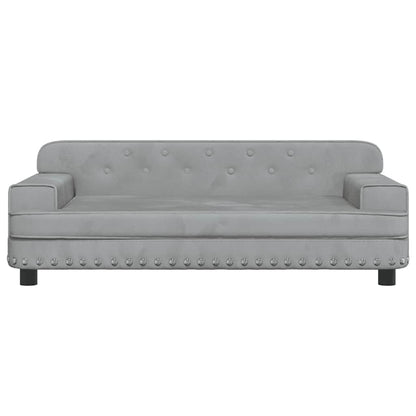 Kindersofa Hellgrau 90x53x30 cm Samt