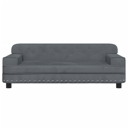 Kindersofa Dunkelgrau 90x53x30 cm Samt