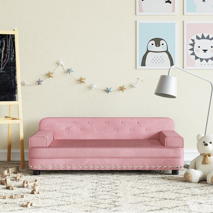 Kindersofa Rosa 90x53x30 cm Samt