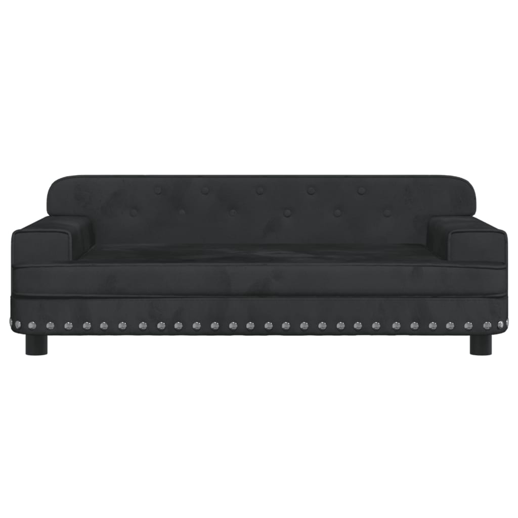 Kindersofa Schwarz 90x53x30 cm Samt