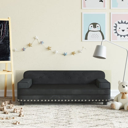 Kindersofa Schwarz 90x53x30 cm Samt