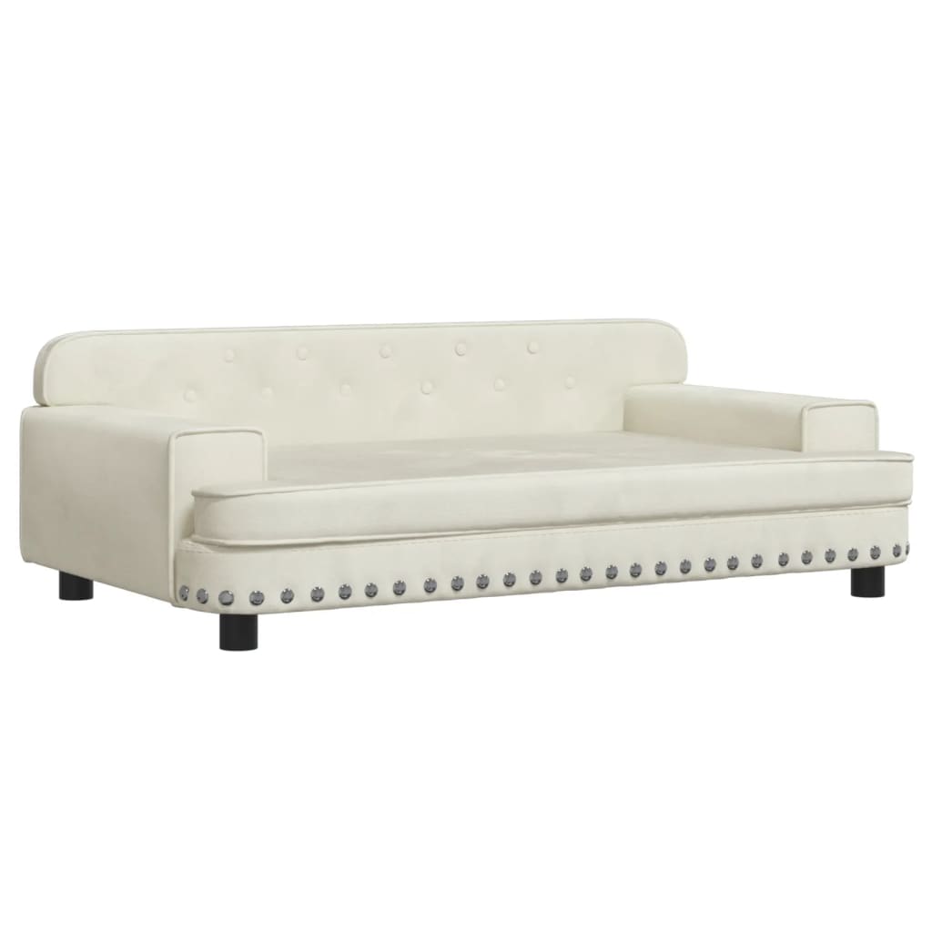 Kindersofa Creme 90x53x30 cm Samt