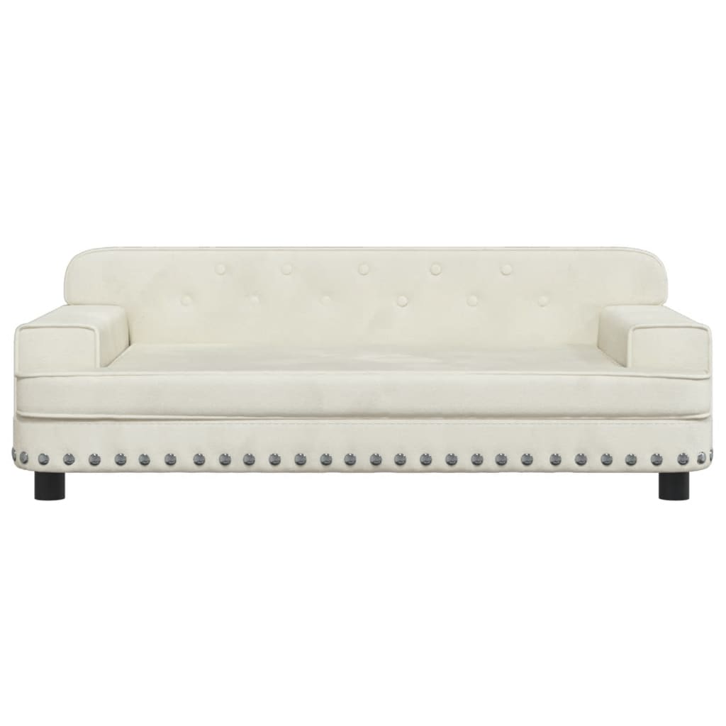 Kindersofa Creme 90x53x30 cm Samt