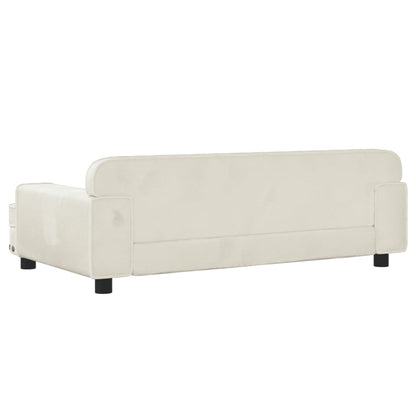 Kindersofa Creme 90x53x30 cm Samt