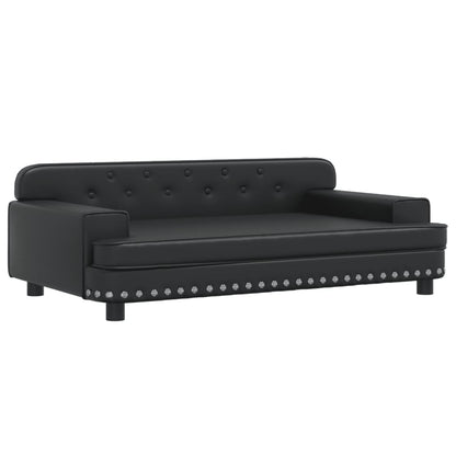 Kindersofa Schwarz 90x53x30 cm Kunstleder