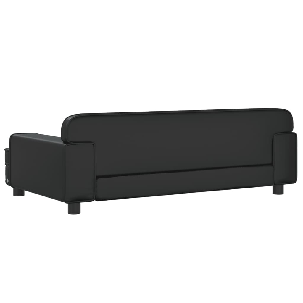 Kindersofa Schwarz 90x53x30 cm Kunstleder