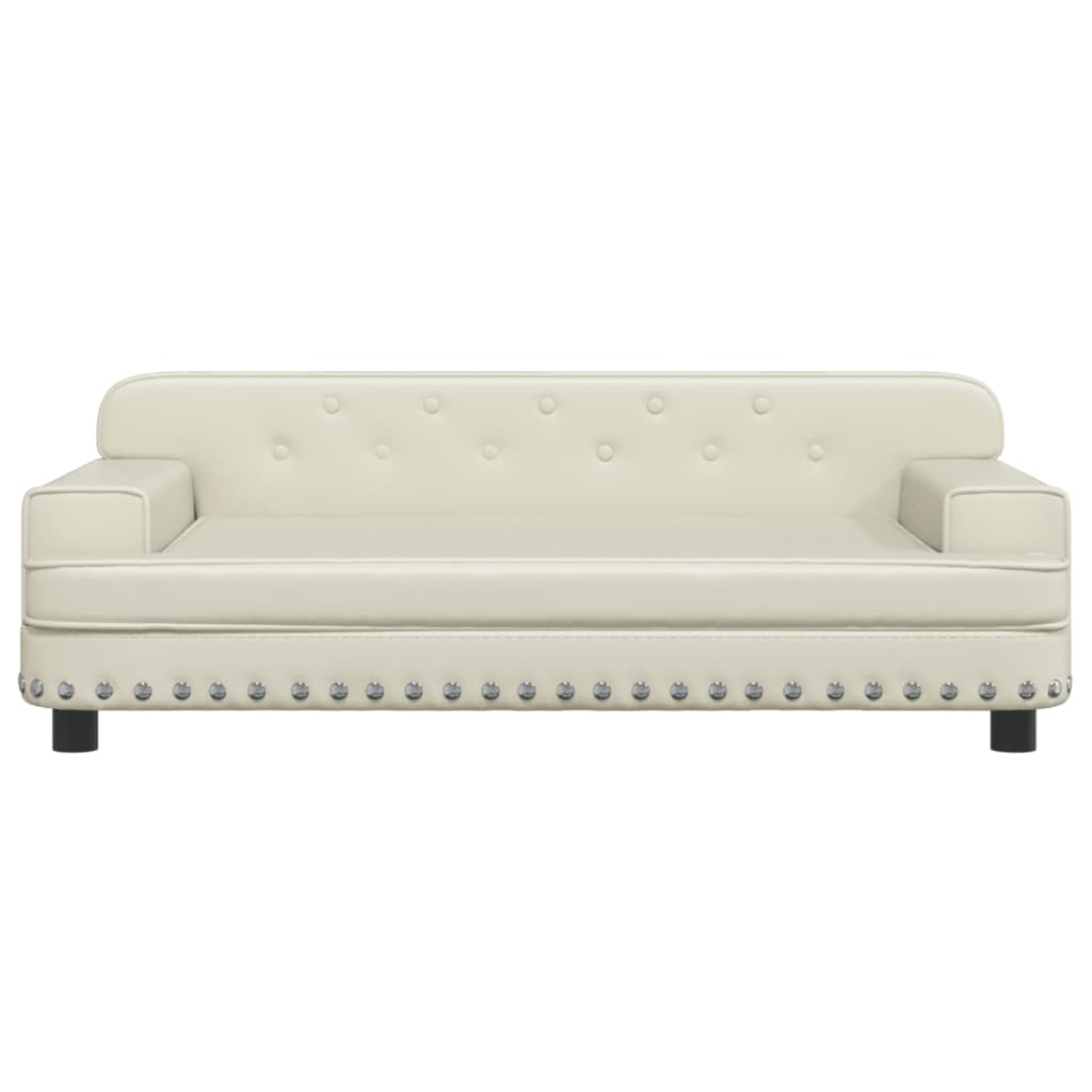 Kindersofa Creme 90x53x30 cm Kunstleder