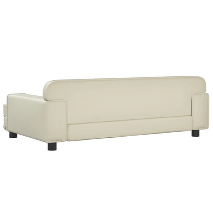 Kindersofa Creme 90x53x30 cm Kunstleder