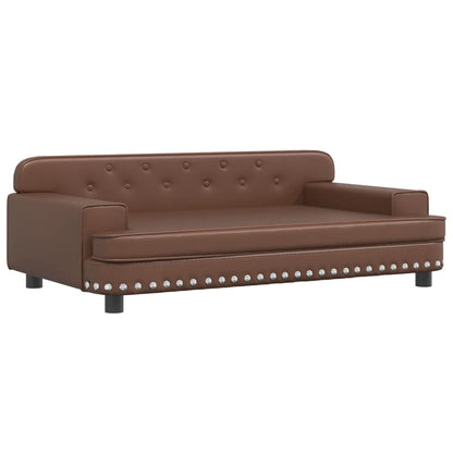 Kindersofa Braun 90x53x30 cm Kunstleder