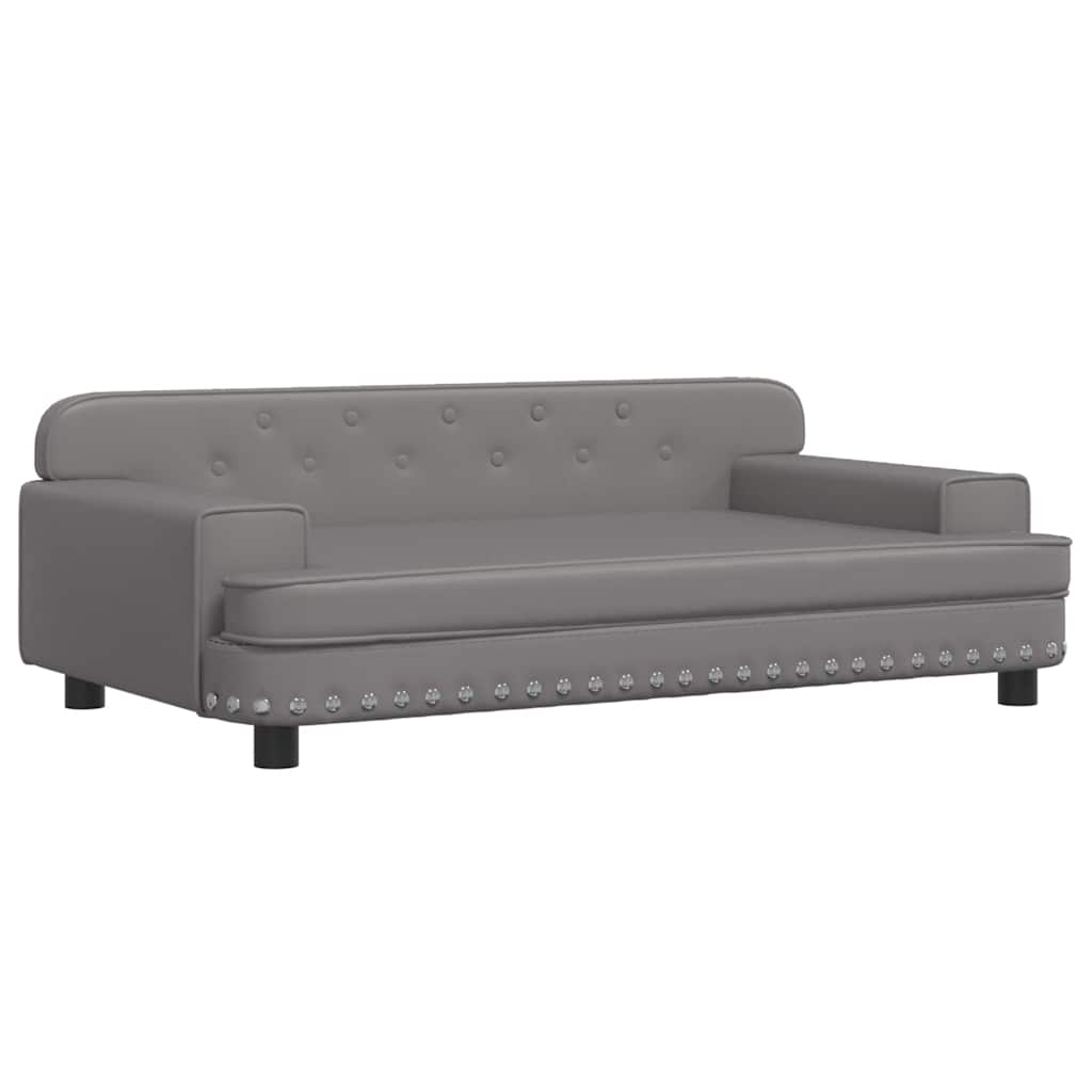 Kindersofa Grau 90x53x30 cm Kunstleder