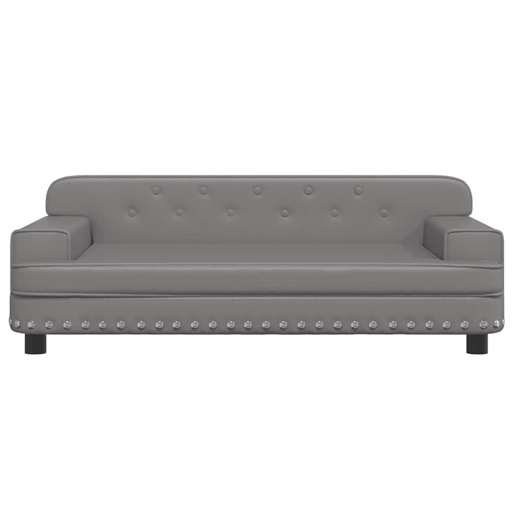 Kindersofa Grau 90x53x30 cm Kunstleder