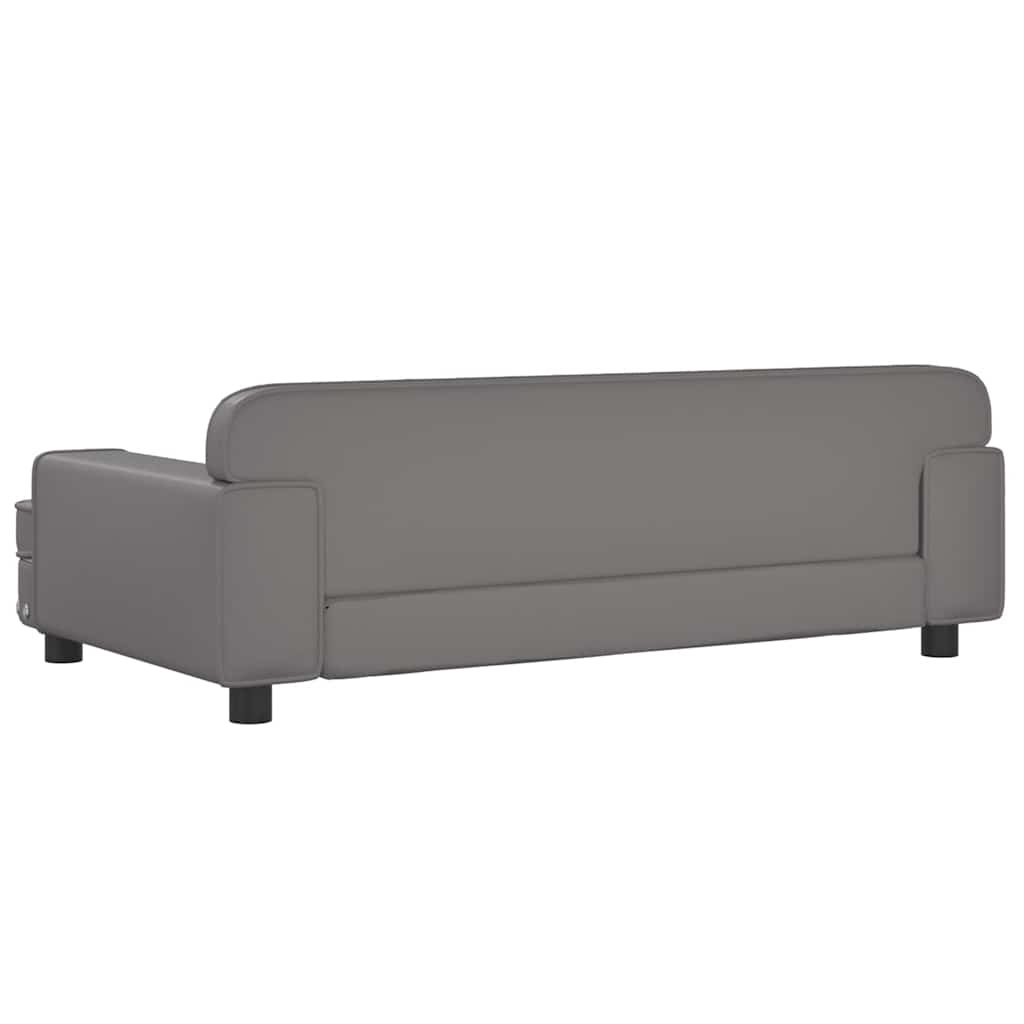 Kindersofa Grau 90x53x30 cm Kunstleder