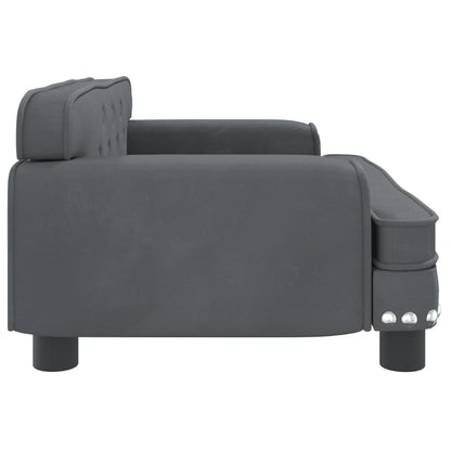 Kindersofa Dunkelgrau 70x45x30 cm Samt