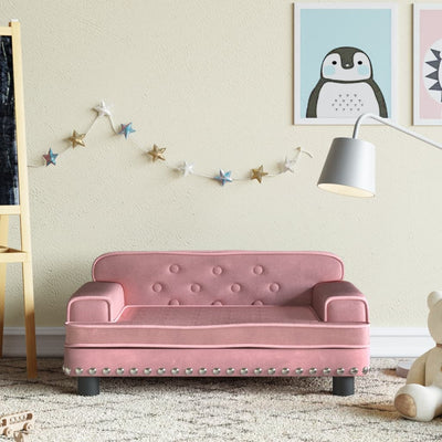 Kindersofa Rosa 70x45x30 cm Samt