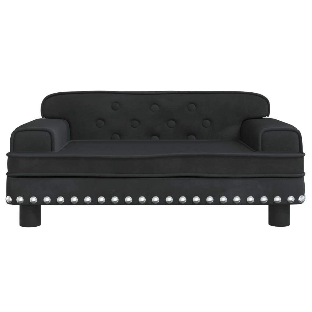 Kindersofa Schwarz 70x45x30 cm Samt