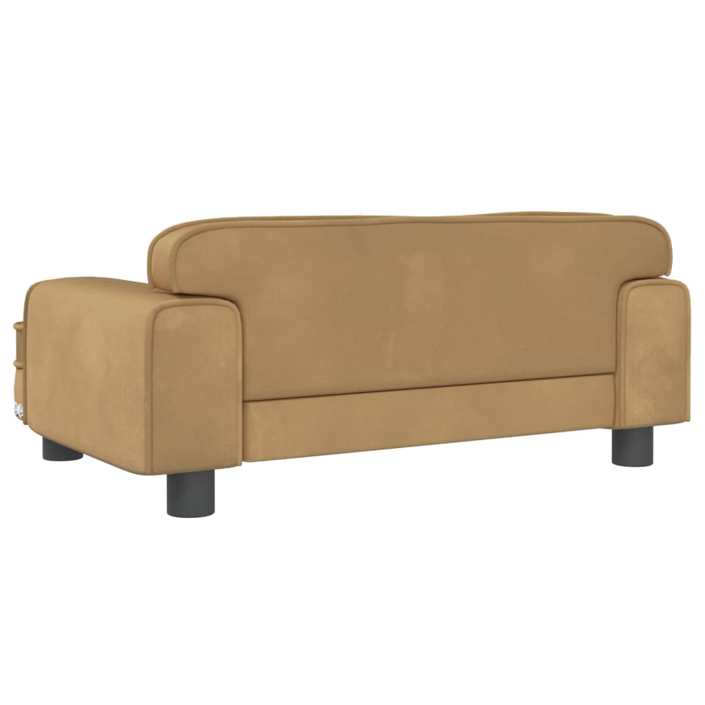 Kindersofa Braun 70x45x30 cm Samt