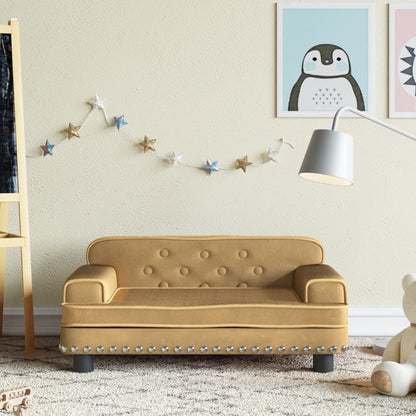 Kindersofa Braun 70x45x30 cm Samt