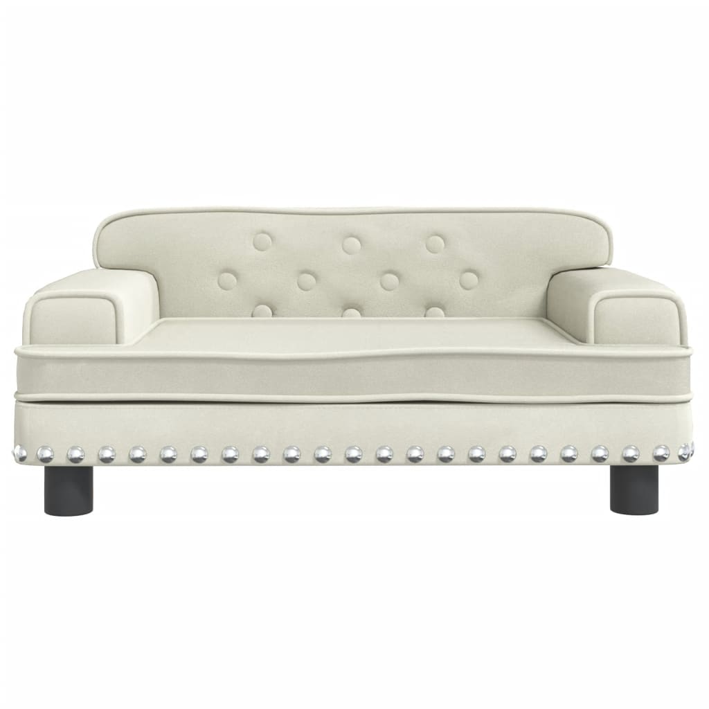 Kindersofa Creme 70x45x30 cm Samt