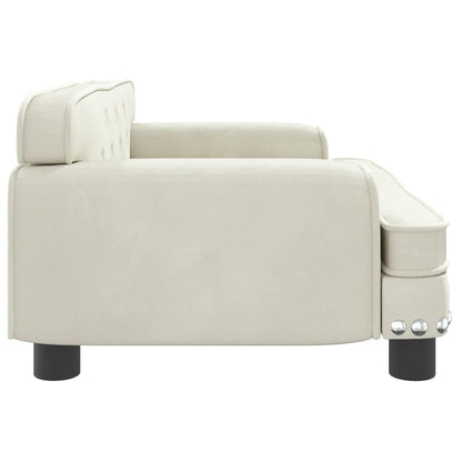 Kindersofa Creme 70x45x30 cm Samt