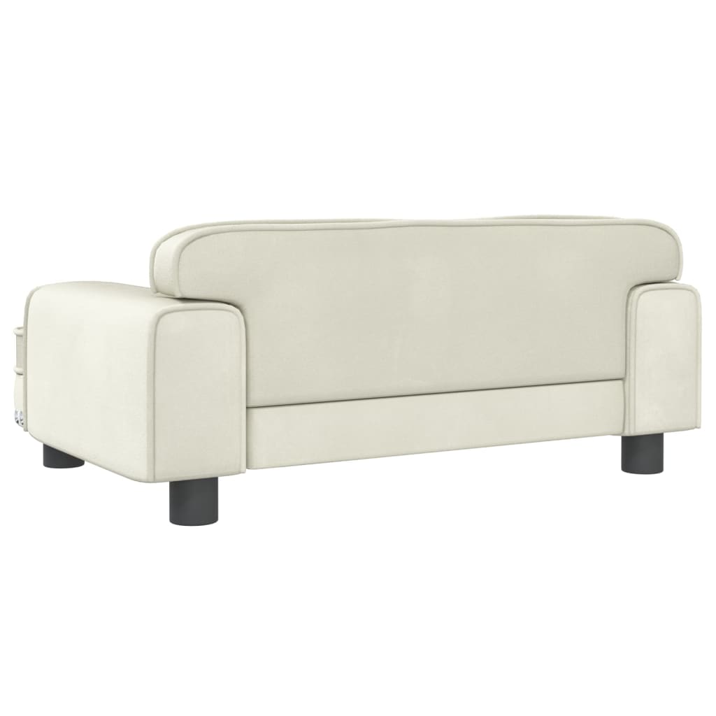 Kindersofa Creme 70x45x30 cm Samt