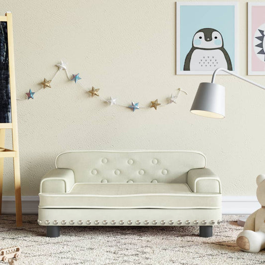 Kindersofa Creme 70x45x30 cm Samt