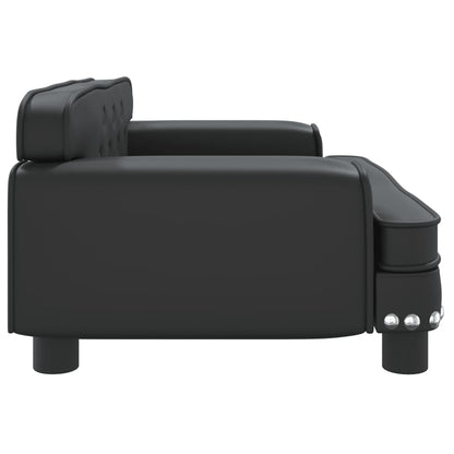 Kindersofa Schwarz 70x45x30 cm Kunstleder