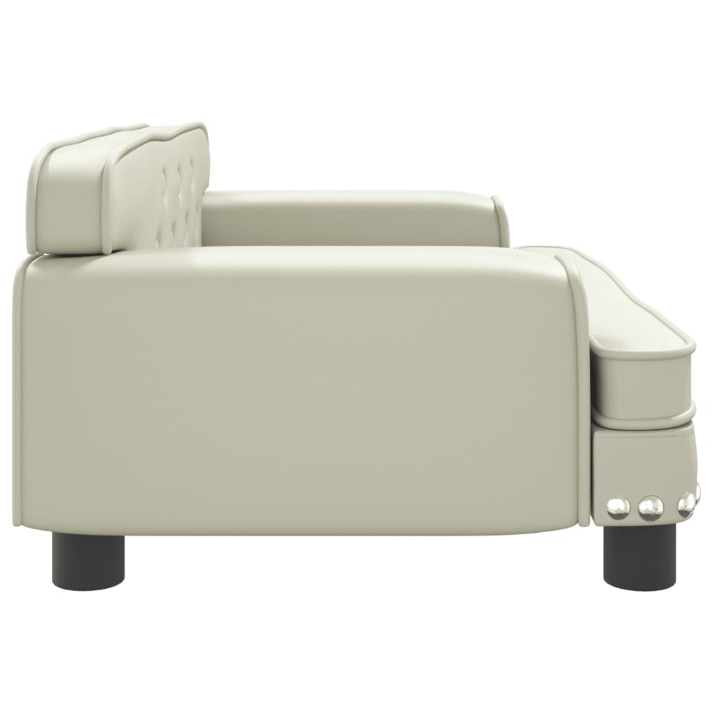 Kindersofa Creme 70x45x30 cm Kunstleder