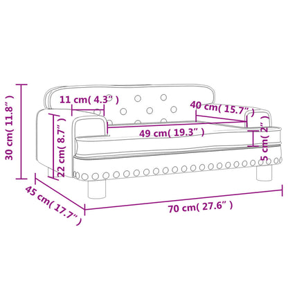 Kindersofa Grau 70x45x30 cm Kunstleder