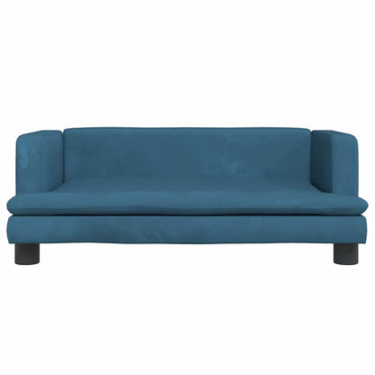Kindersofa Blau 80x45x30 cm Samt
